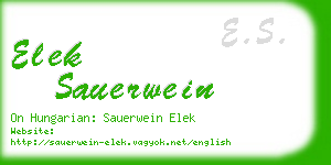 elek sauerwein business card